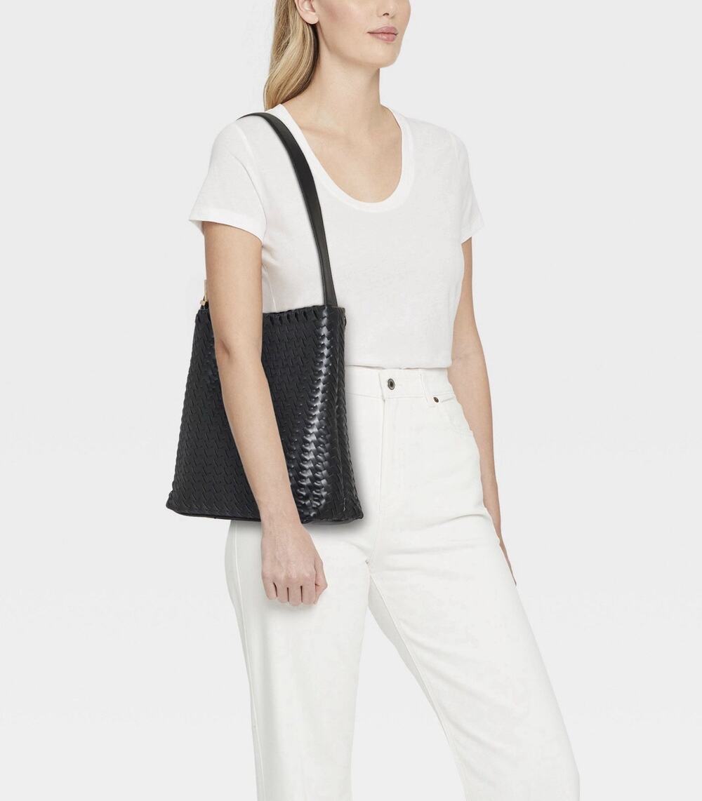 NEW Woven Bucket Bag - A New Day - Black Adjustable- Crossbody or Shoulder Strap